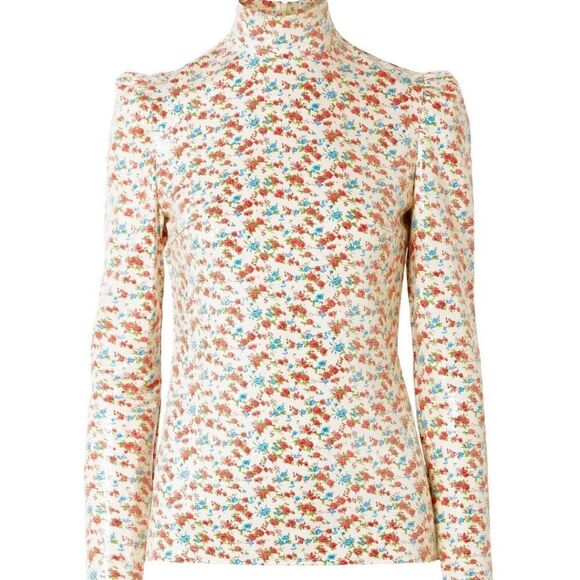 PushBUTTON Sequin Flower Turtleneck size S 4 6 - Picture 4 of 13